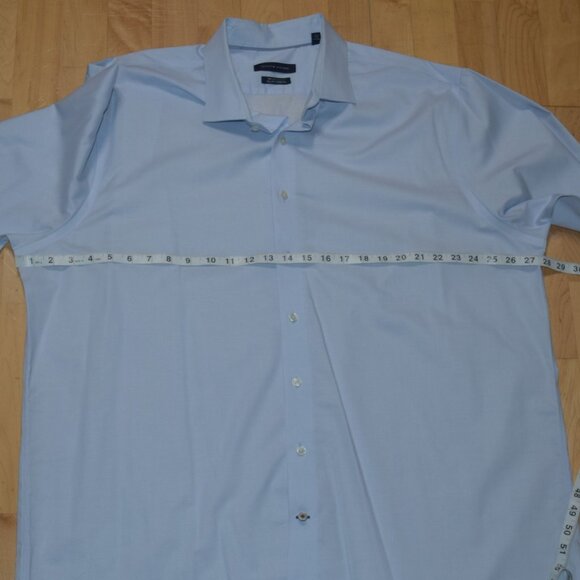 TOMMY HILFIGER Men's 18.5 35/36 TH FLEX Tall Fit Light Blue Dress Shirt . - Picture 6 of 6